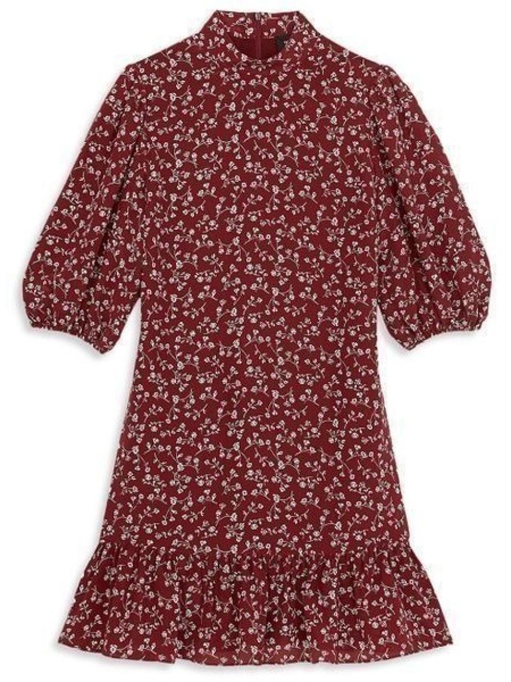 The Kooples All Over Lumieres Burgundy Floral Mini Dress